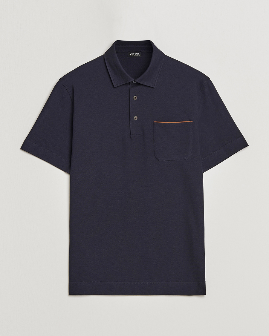 Herren | Poloshirts | Zegna | Short Sleeve Pocket Polo Navy
