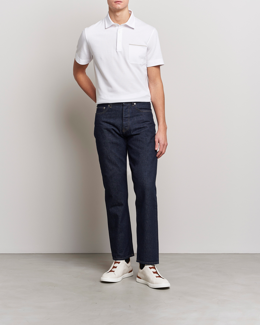 Herren | Poloshirts | Zegna | Short Sleeve Pocket Polo White