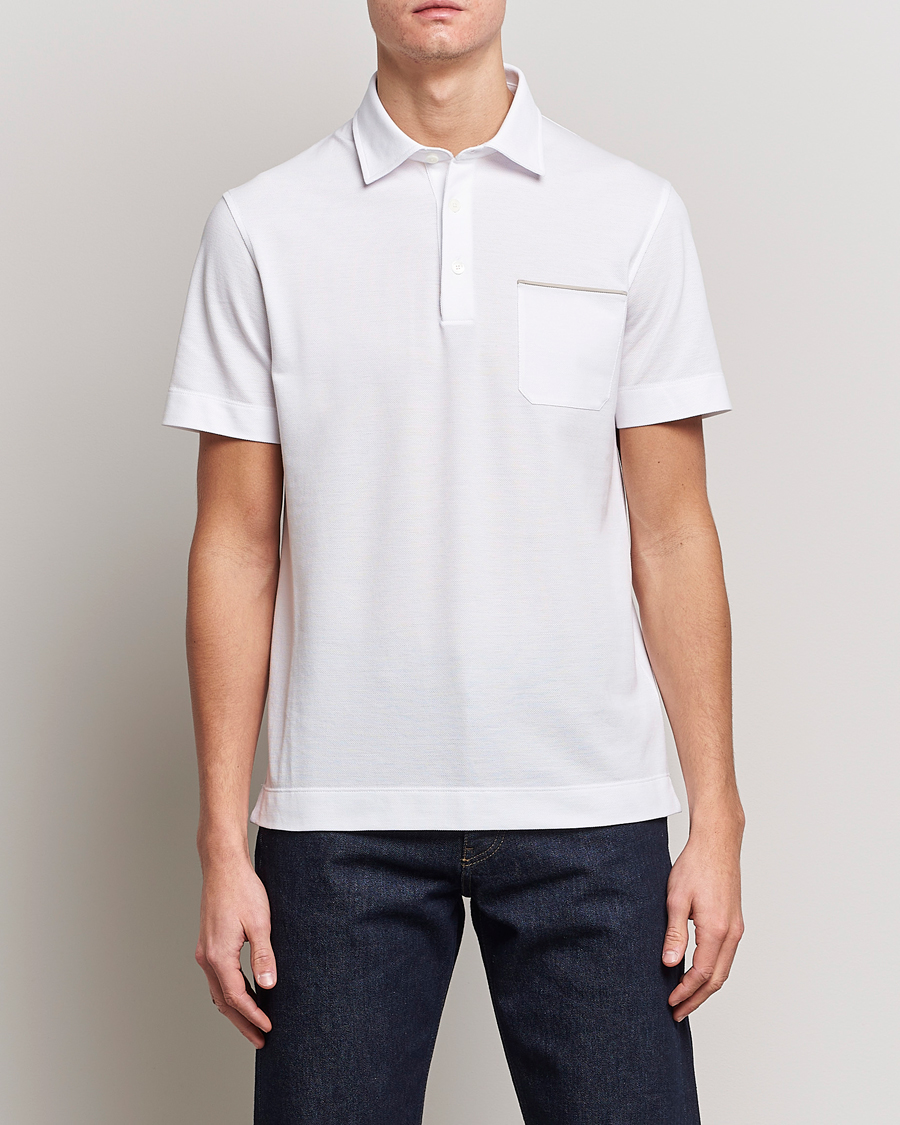 Herren | Poloshirts | Zegna | Short Sleeve Pocket Polo White