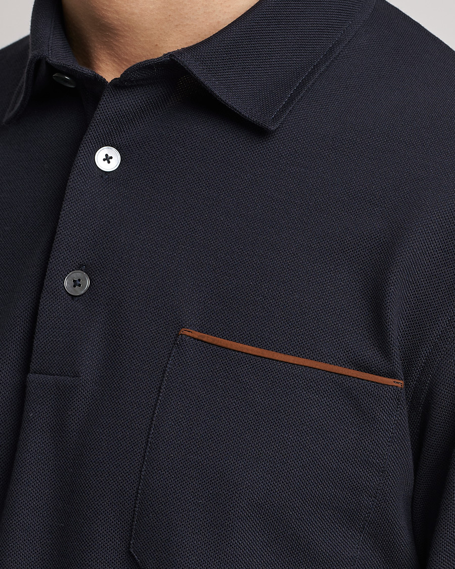 Herren | Pullover | Zegna | Long Sleeve Pocket Polo Navy