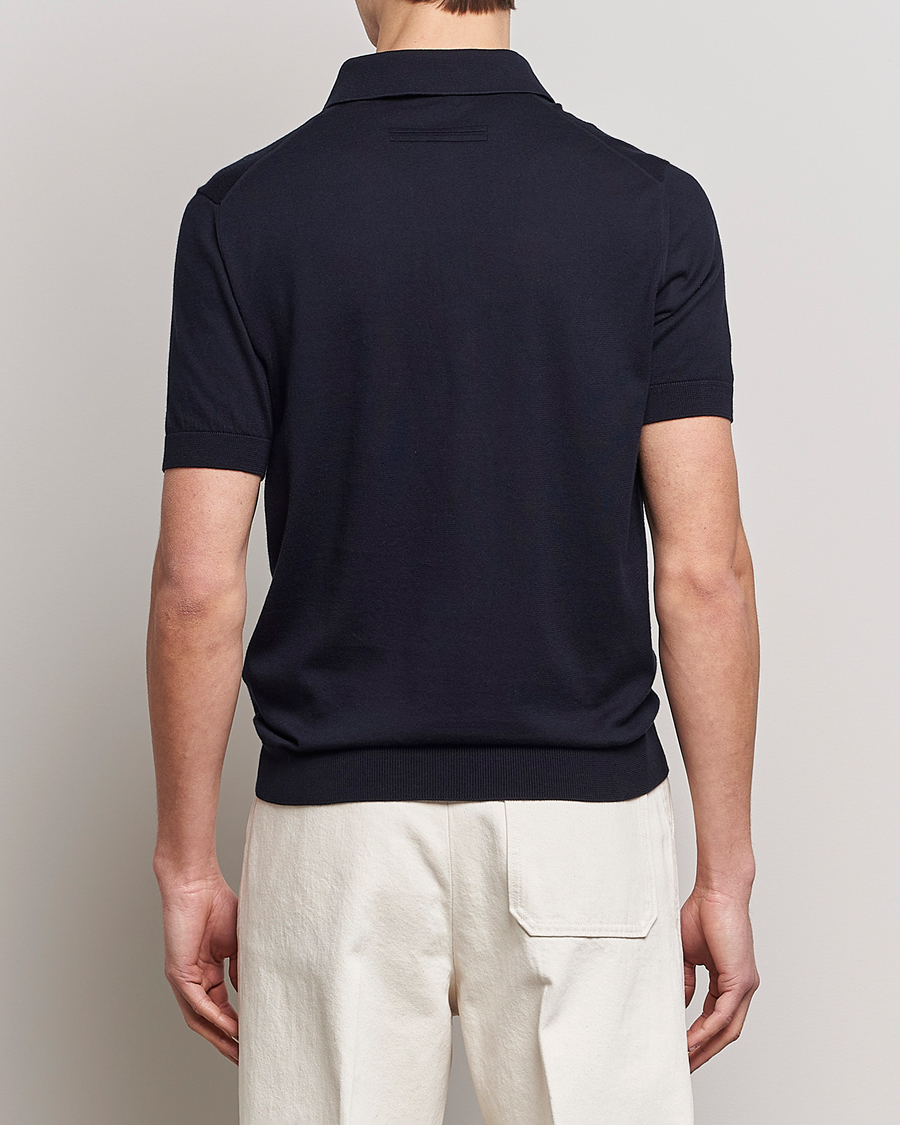 Herren | Poloshirts | Zegna | Premium Cotton Knitted Polo Navy