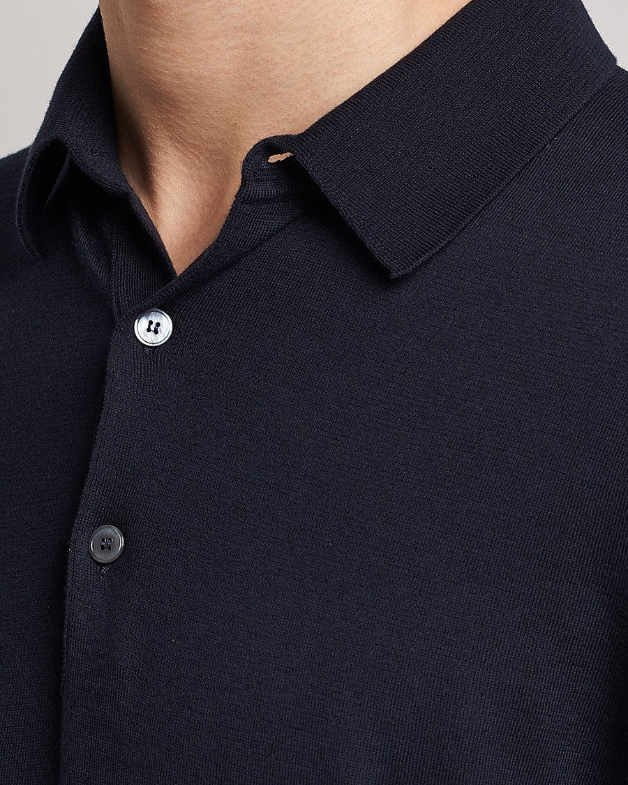 Herren | Poloshirts | Zegna | Premium Cotton Knitted Polo Navy