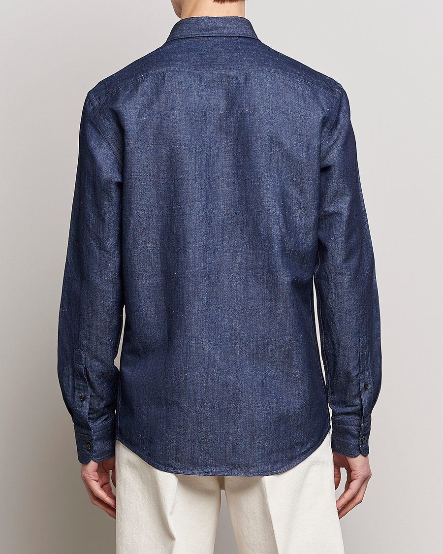 Herren | Hemden | Zegna | Cotton/Linen Denim Shirt Dark Wash