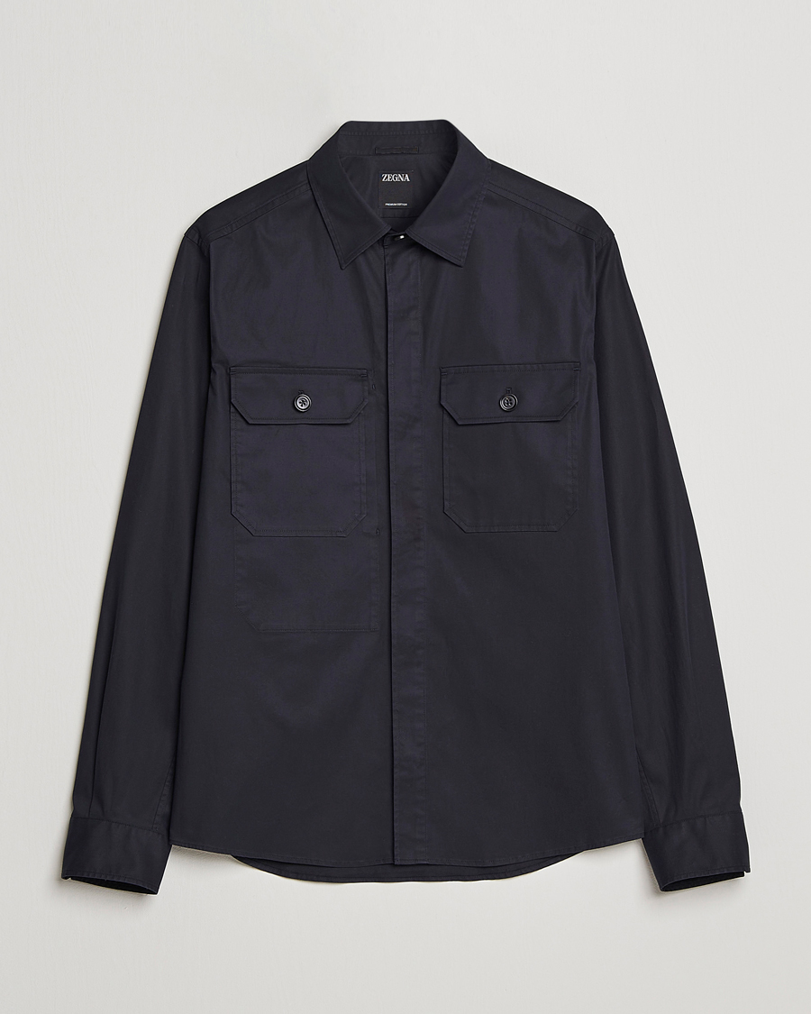Herren | Hemden | Zegna | Premium Cotton Overshirt Navy
