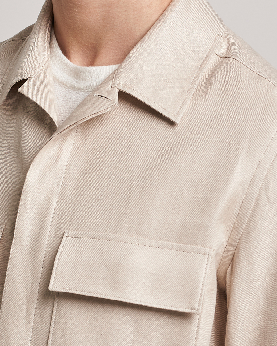 Herren | Hemden | Zegna | Linen Shirt Jacket Beige