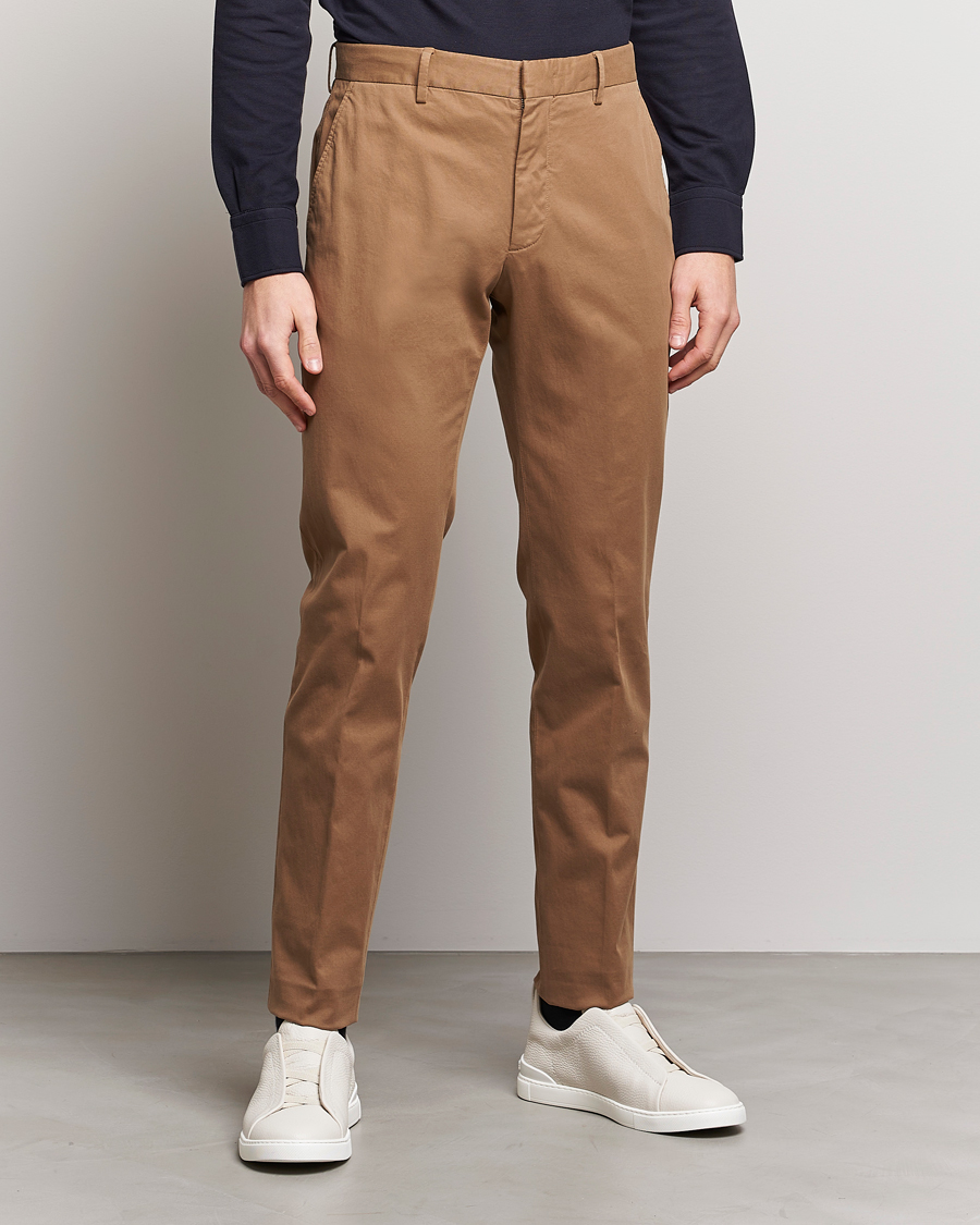 Herren | Hosen | Zegna | Slim Fit Premium Cotton Chinos Khaki