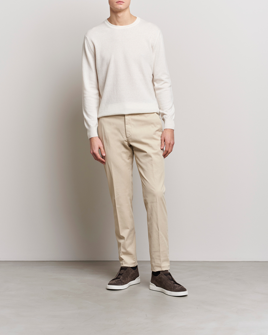Herren | Hosen | Zegna | Slim Fit Premium Cotton Chinos Off White