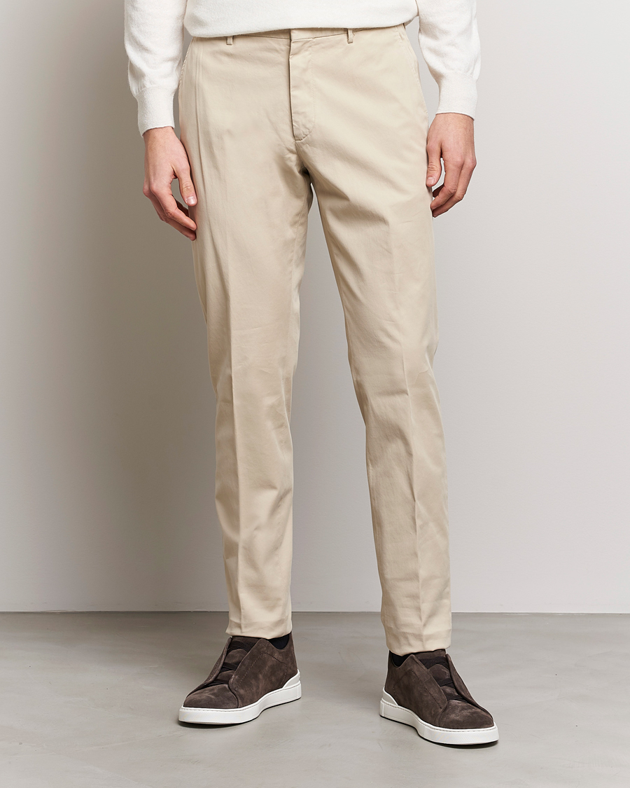 Herren | Hosen | Zegna | Slim Fit Premium Cotton Chinos Off White