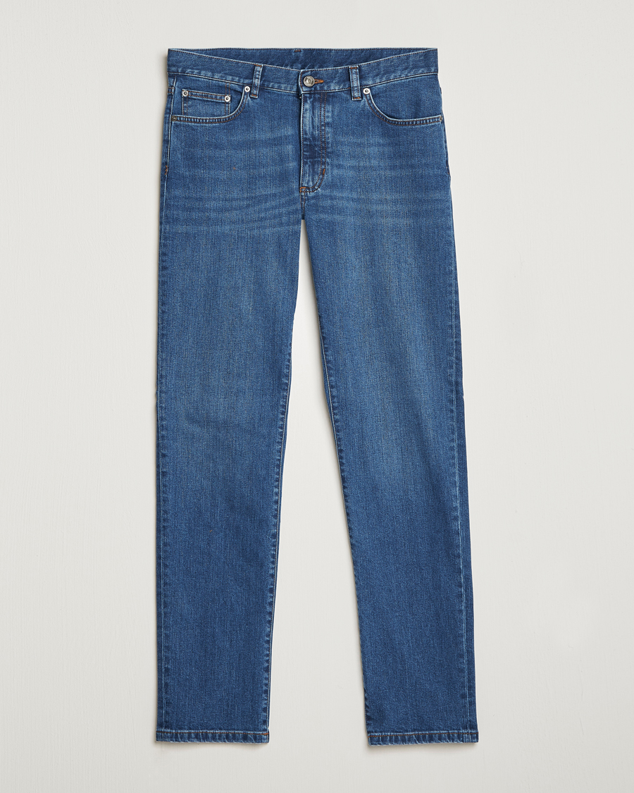 Herren | Jeans | Zegna | Slim Fit Stretch Denim Jeans Stone Wash