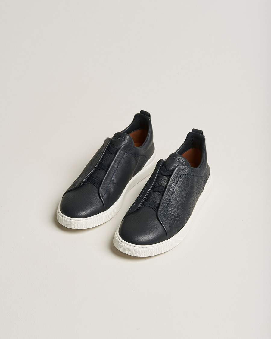 Herren | Schuhe | Zegna | Triple Stitch Sneakers Navy Deerskin