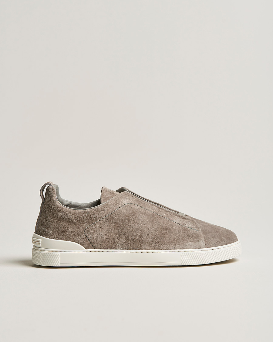 Herren | Zegna Triple Stitch Sneakers Grey Suede | Zegna | Triple Stitch Sneakers Grey Suede