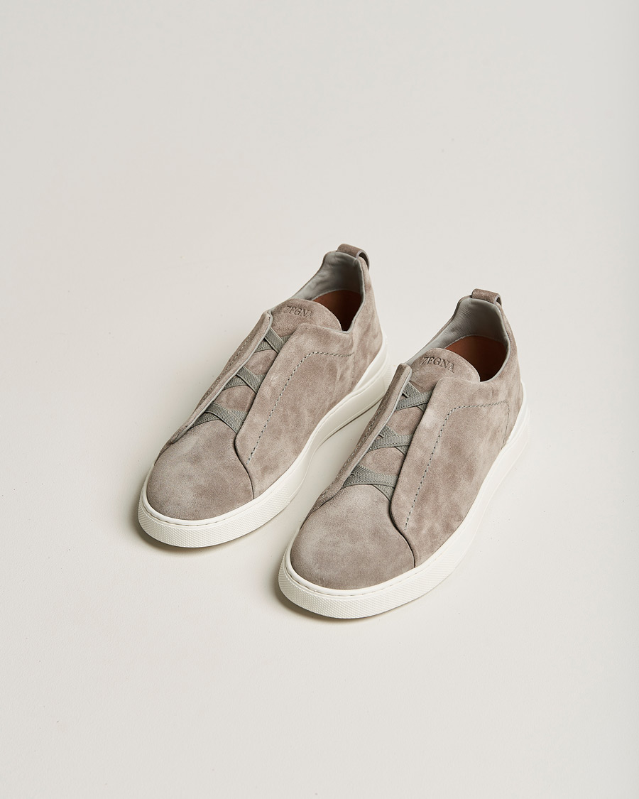Herren | Zegna Triple Stitch Sneakers Grey Suede | Zegna | Triple Stitch Sneakers Grey Suede