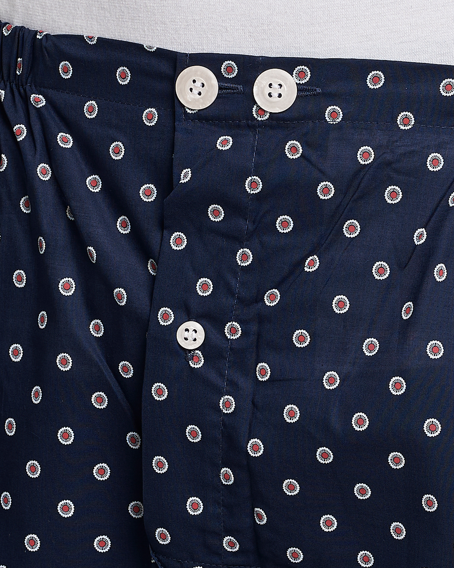 Herren | Schlafanzüge & Bademäntel | Derek Rose | Shortie Printed Cotton Pyjama Set Navy