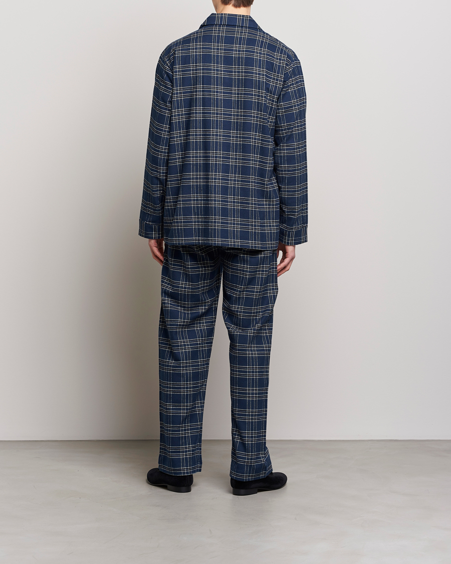 Herren | Schlafanzüge & Bademäntel | Derek Rose | Checked Cotton Pyjama Set Navy