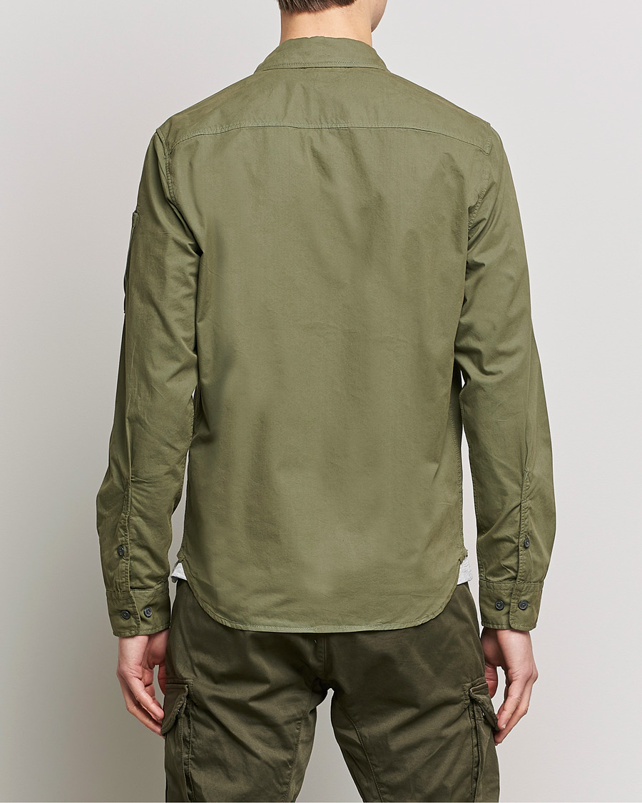 Herren | Hemden | C.P. Company | Garment Dyed Gabardine Zip Shirt Jacket Olive