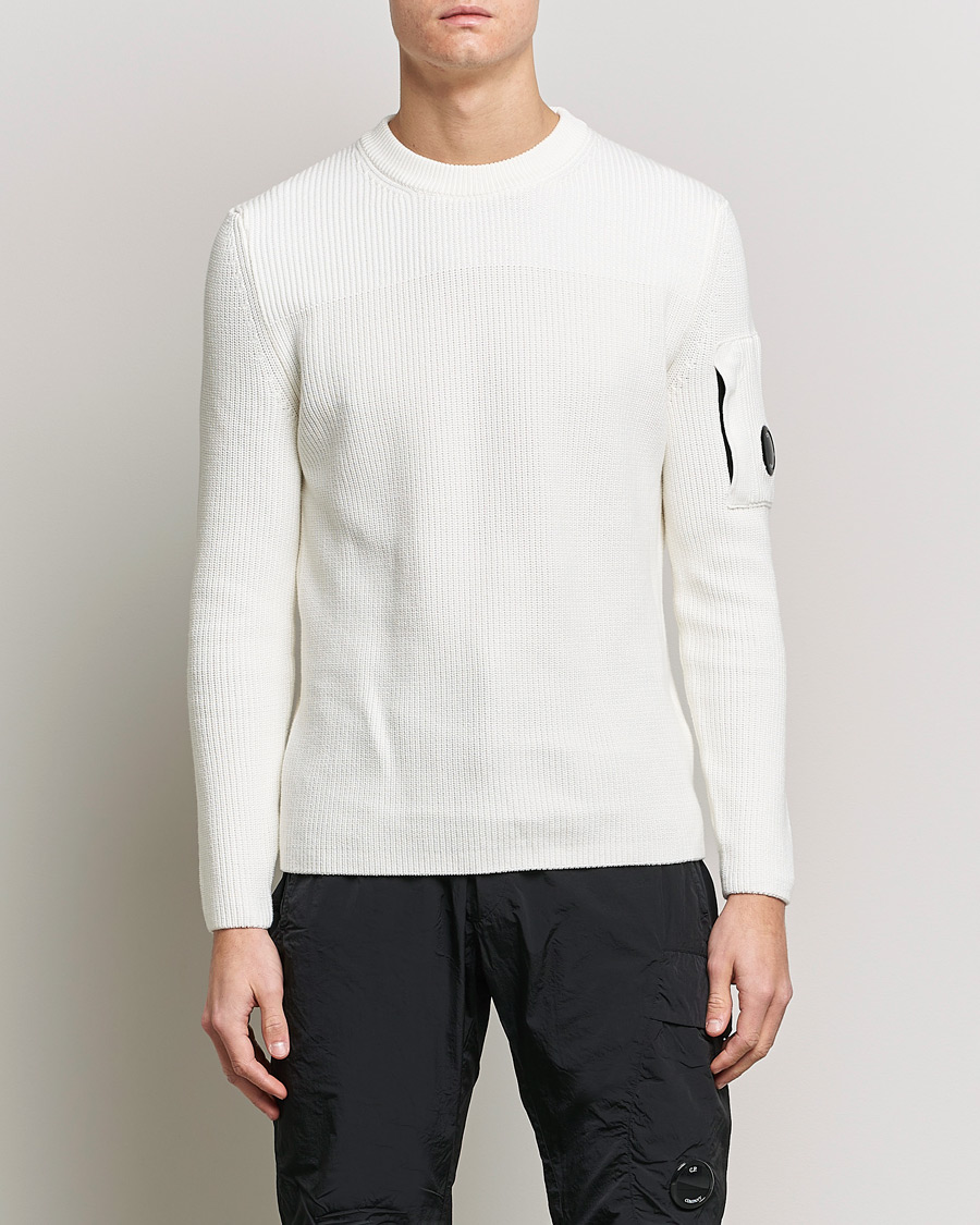Herren | Pullover | C.P. Company | Sea Island Knitted Cotton Crew Neck White
