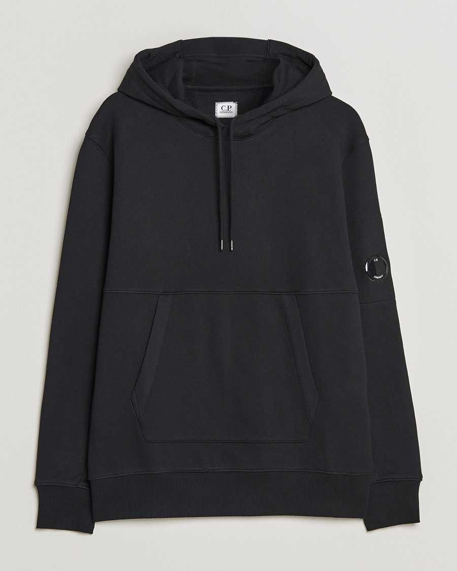 Herren | Pullover | C.P. Company | Diagonal Raised Fleece Hooded Lens Sweatshirt Black