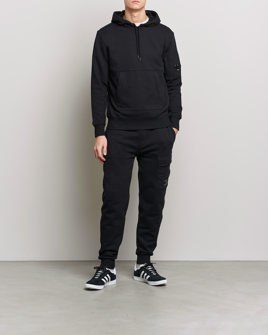 Herren | Pullover | C.P. Company | Diagonal Raised Fleece Hooded Lens Sweatshirt Black