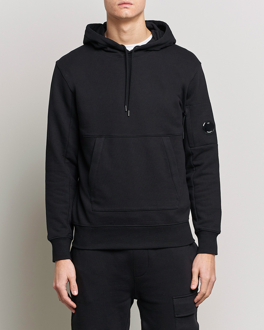 Herren | Pullover | C.P. Company | Diagonal Raised Fleece Hooded Lens Sweatshirt Black