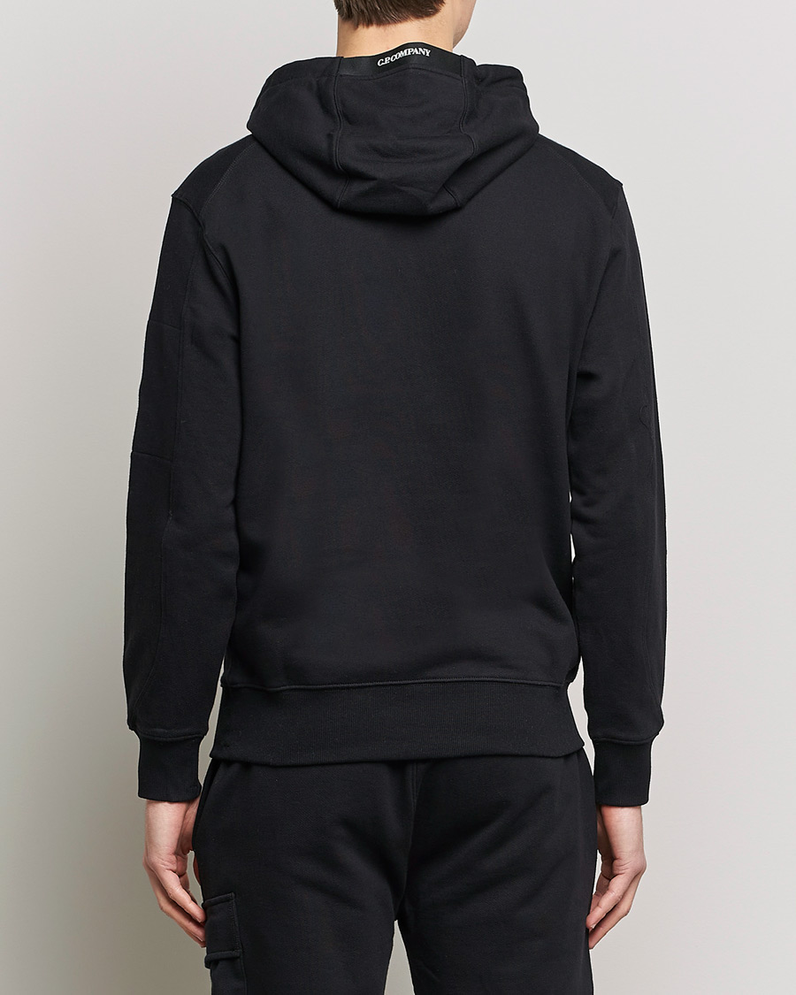 Herren | Pullover | C.P. Company | Diagonal Raised Fleece Hooded Lens Sweatshirt Black