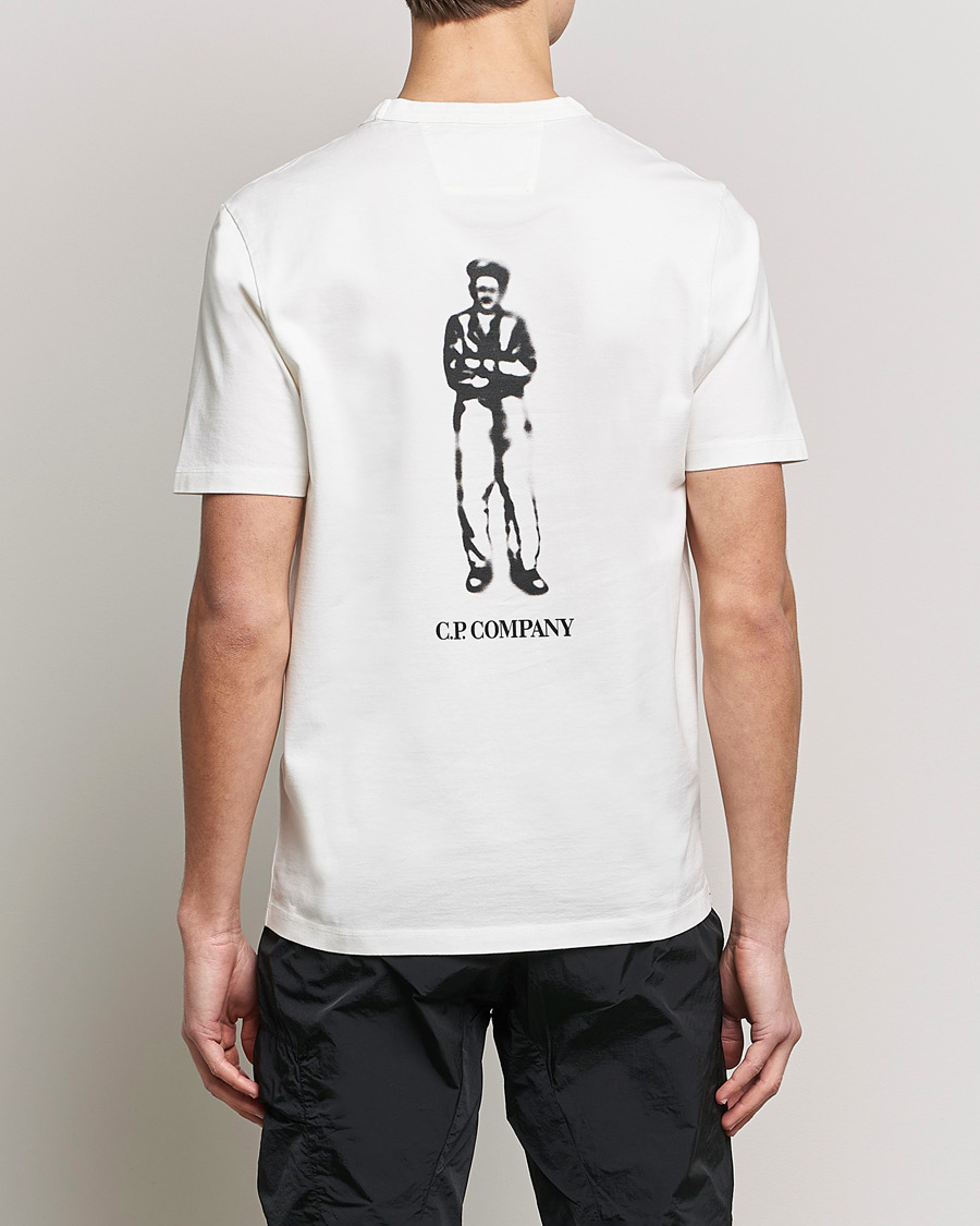 Herren | T-Shirts | C.P. Company | Heavy Mercerized Cotton Printed Logo T-Shirt White