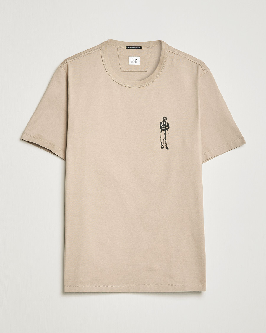 Herren | T-Shirts | C.P. Company | Heavy Mercerized Cotton Printed Logo T-Shirt Sand