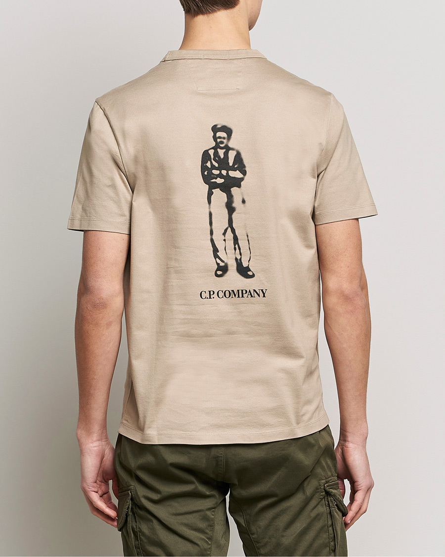 Herren | T-Shirts | C.P. Company | Heavy Mercerized Cotton Printed Logo T-Shirt Sand