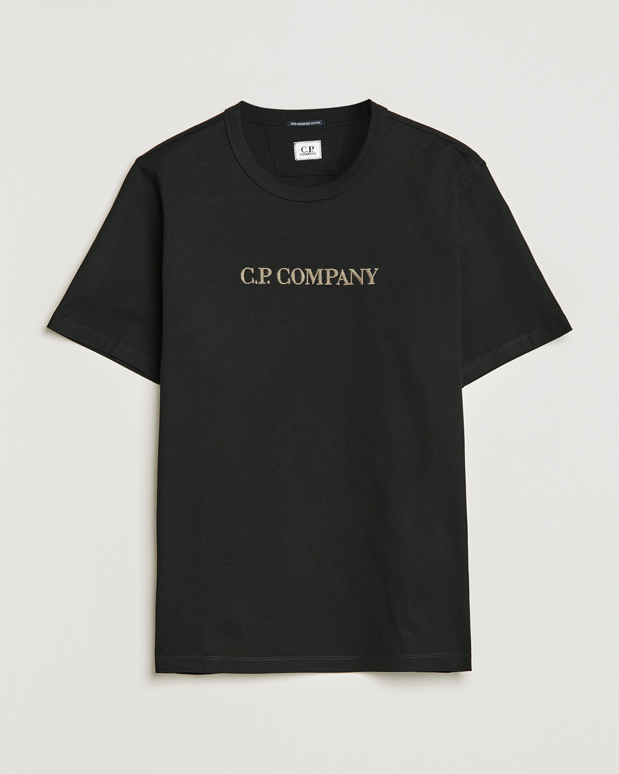 Herren | T-Shirts | C.P. Company | Heavy Mercerized Cotton Logo Tee Black
