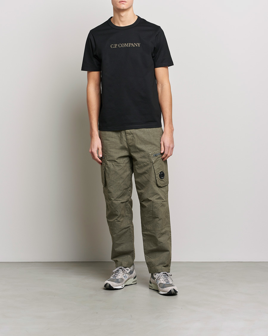 Herren | T-Shirts | C.P. Company | Heavy Mercerized Cotton Logo Tee Black