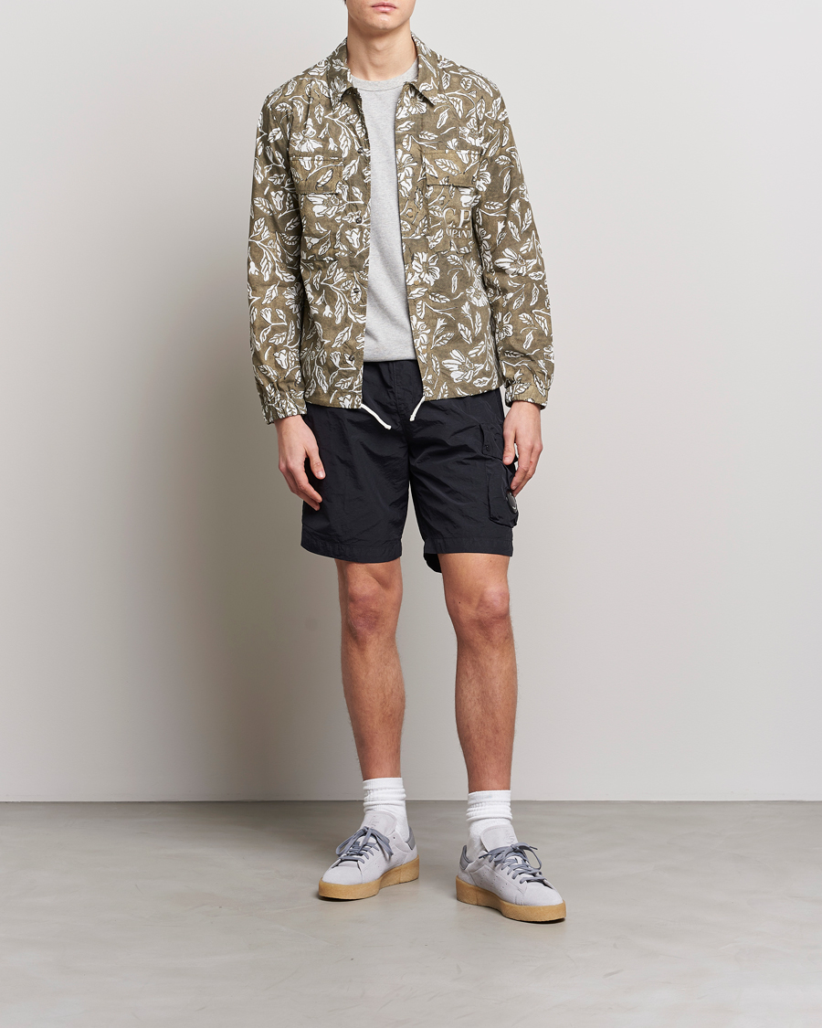 Herren | Hemden | C.P. Company | Garment Dyed Printed Popline Overshirt Olive