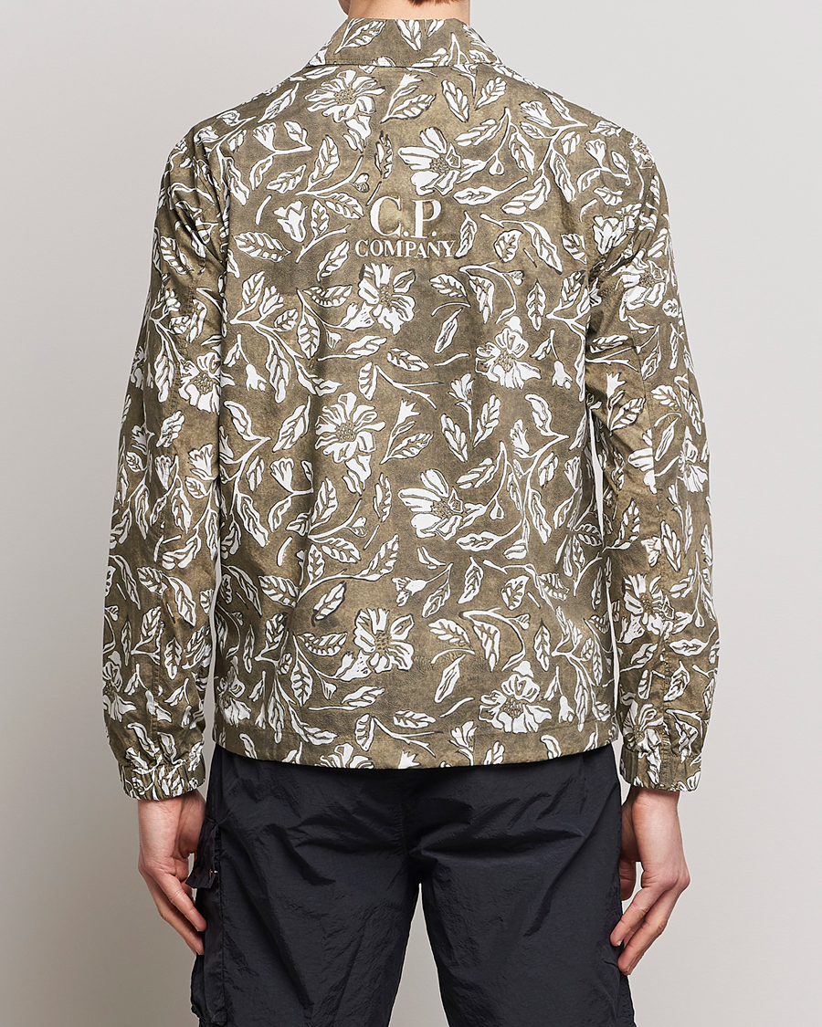 Herren | Hemden | C.P. Company | Garment Dyed Printed Popline Overshirt Olive
