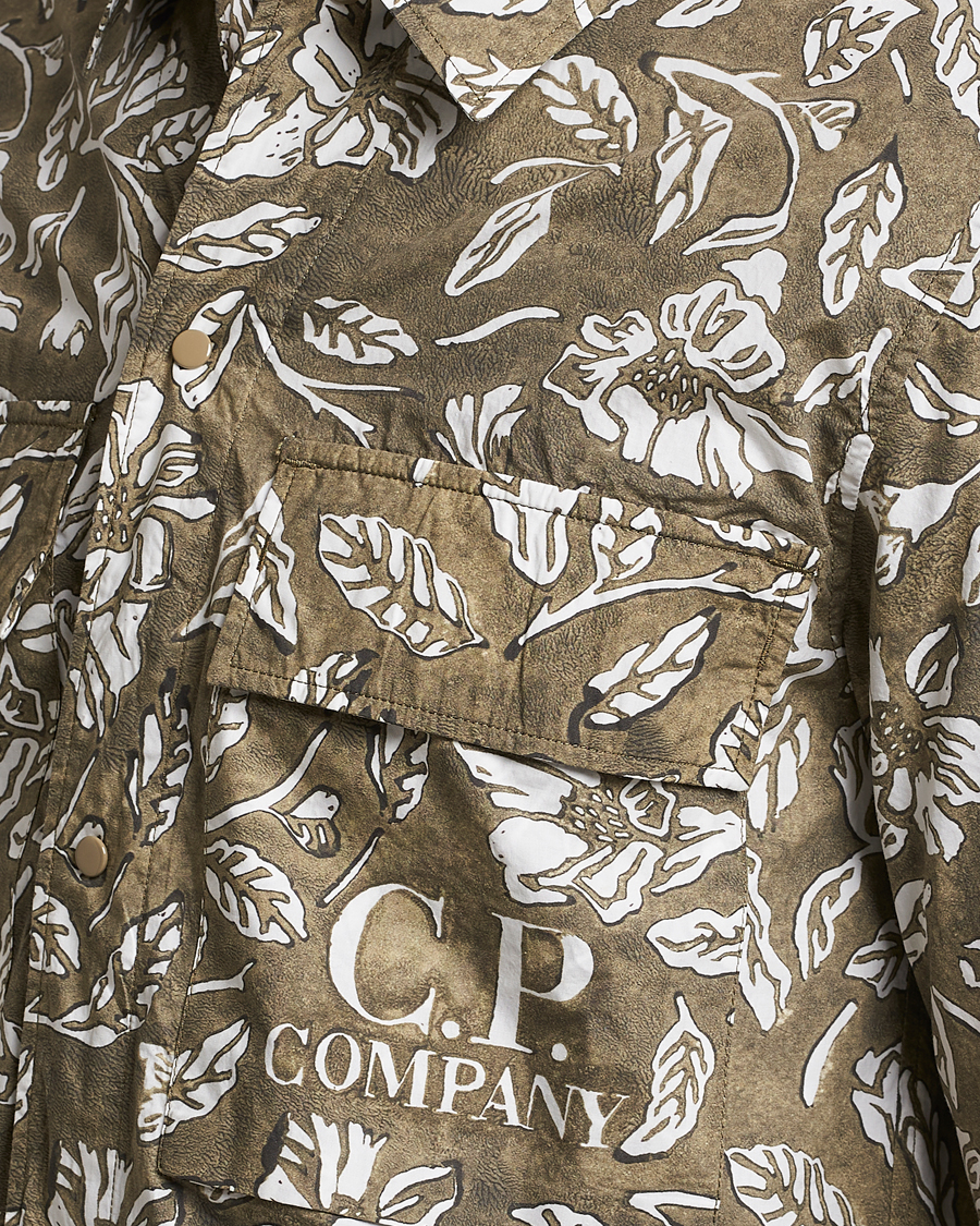 Herren | Hemden | C.P. Company | Garment Dyed Printed Popline Overshirt Olive