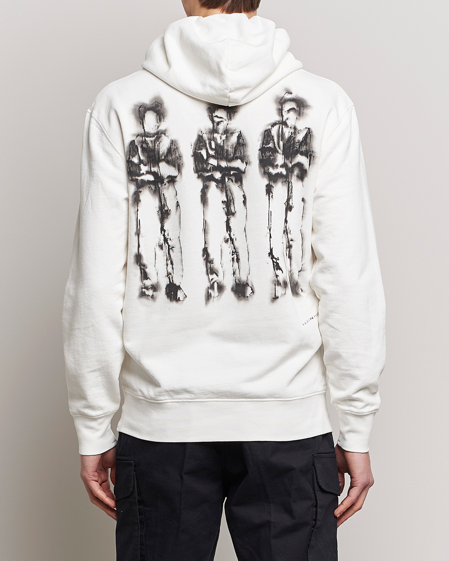 Herren | Pullover | C.P. Company | Garment Dyed Cotton Fleece Printed Hood White