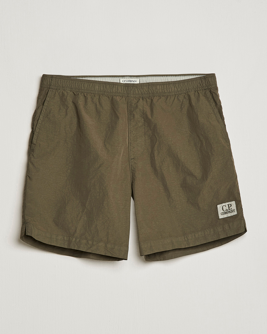 Herren | Badehosen | C.P. Company | Flatt Nylon Garment Dyed Swimshorts Olive