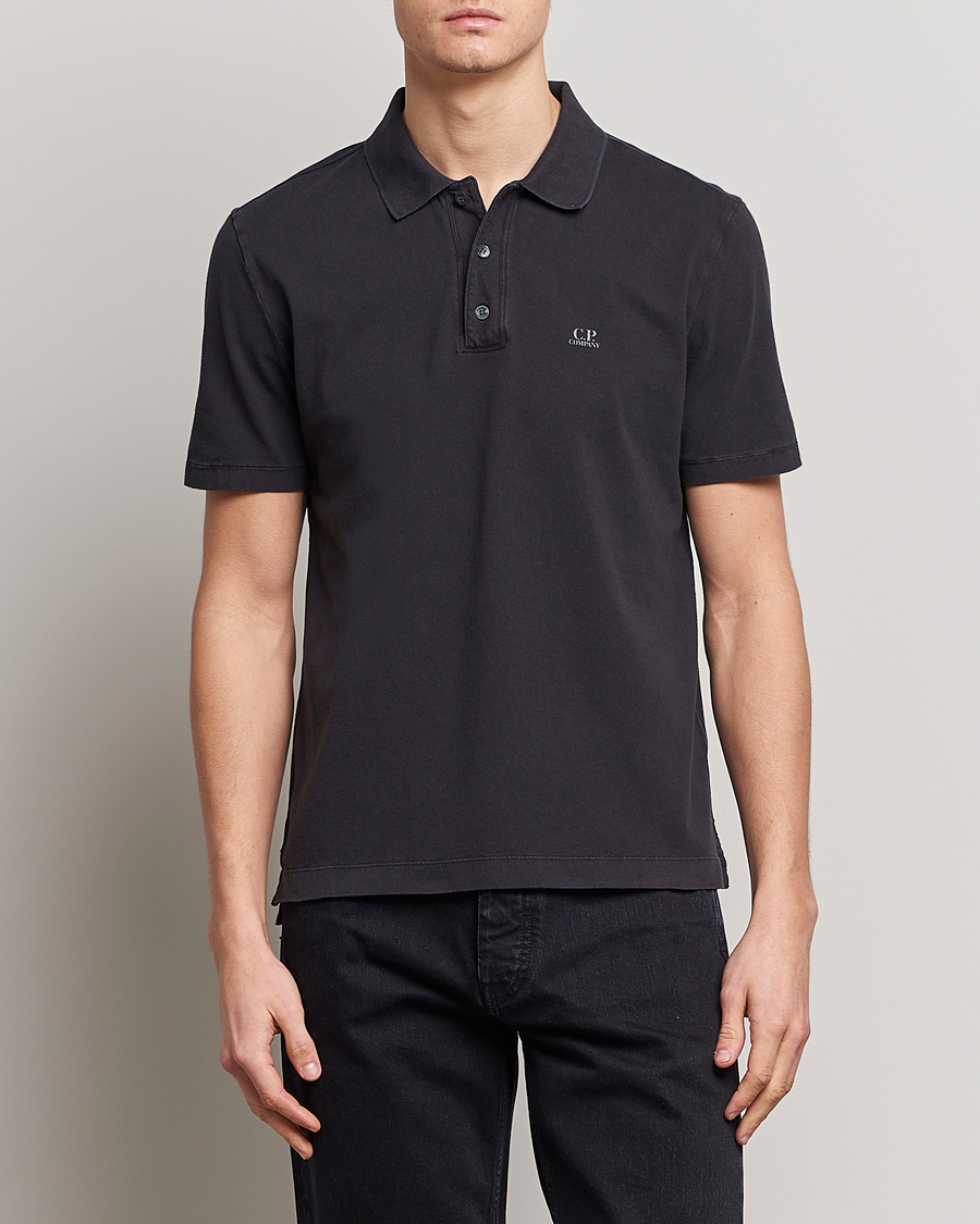 Herren | Poloshirts | C.P. Company | Old Dyed Cotton Jersey Polo Black