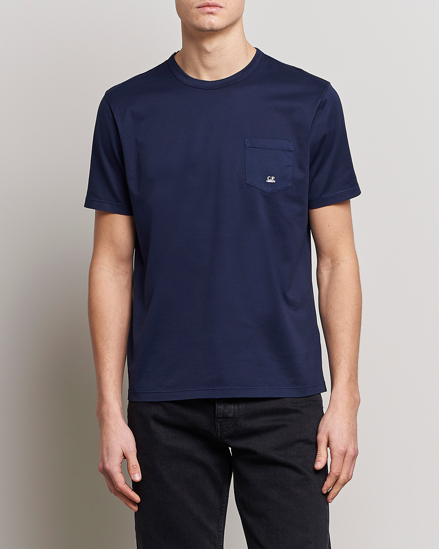 Herren | T-Shirts | C.P. Company | Mercerized Cotton Pocket T-Shirt Navy