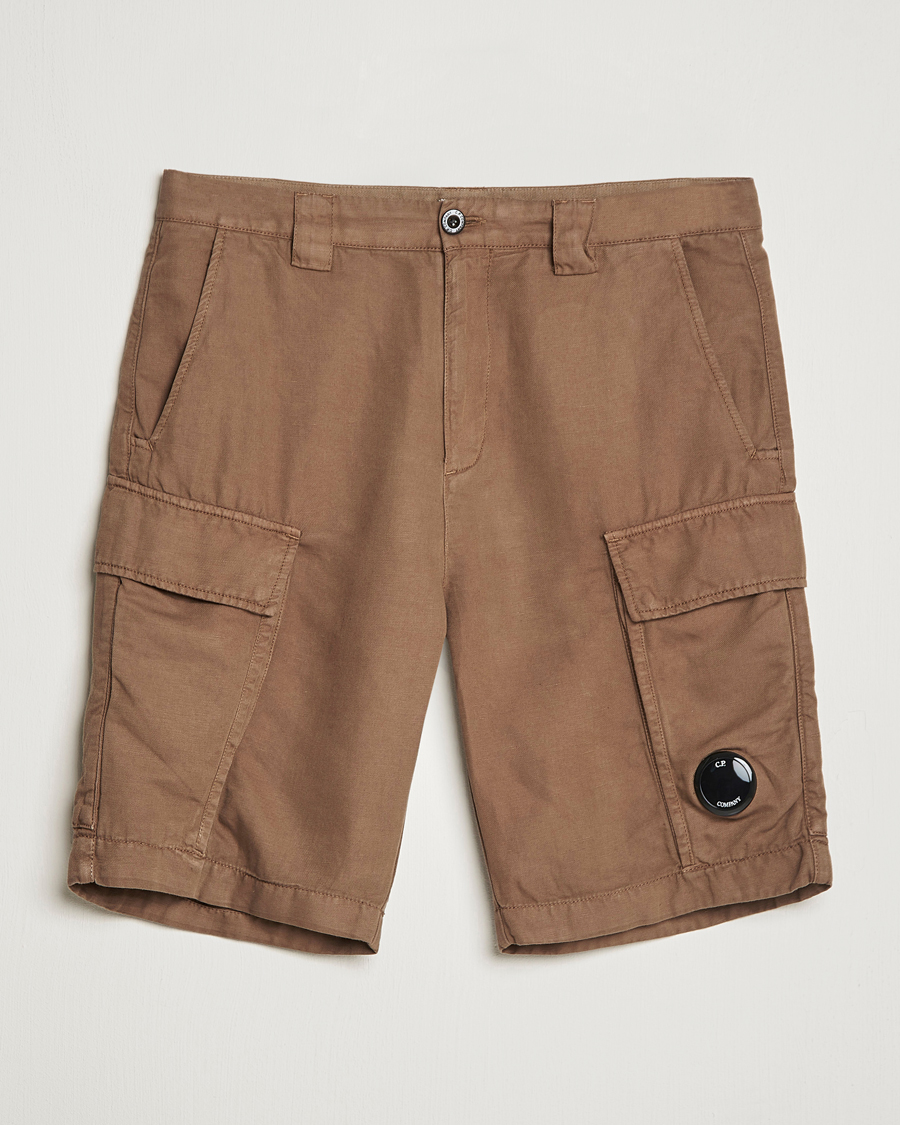 Herren | Shorts | C.P. Company | Cotton/Linen Cargo Shorts Taupe