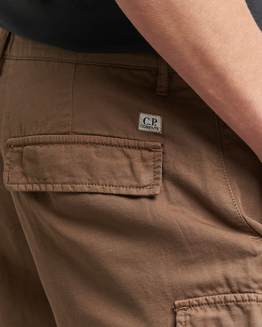 Herren | Shorts | C.P. Company | Cotton/Linen Cargo Shorts Taupe