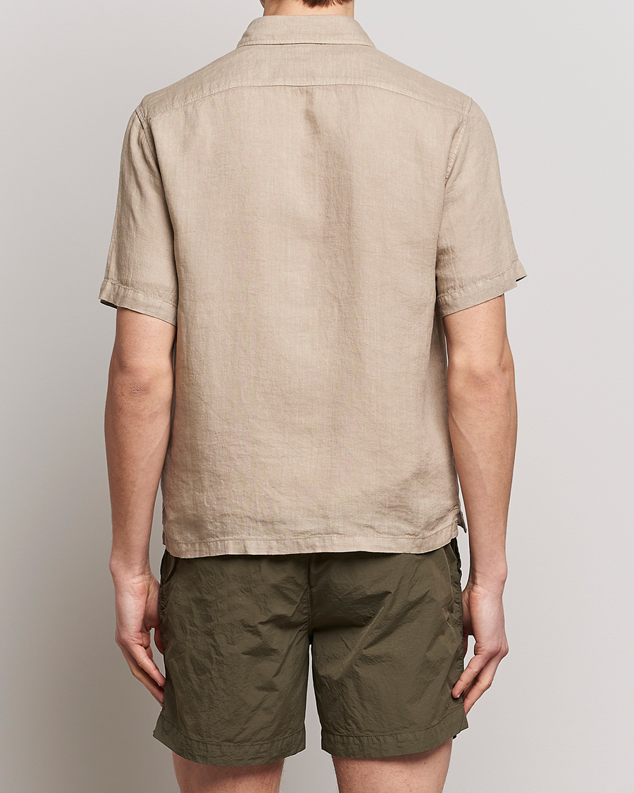 Herren | Hemden | C.P. Company | Short Sleeve Pocket Linen Shirt Taupe
