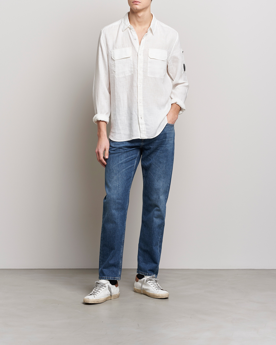 Herren | Hemden | C.P. Company | Long Sleeve Linen Shirt White