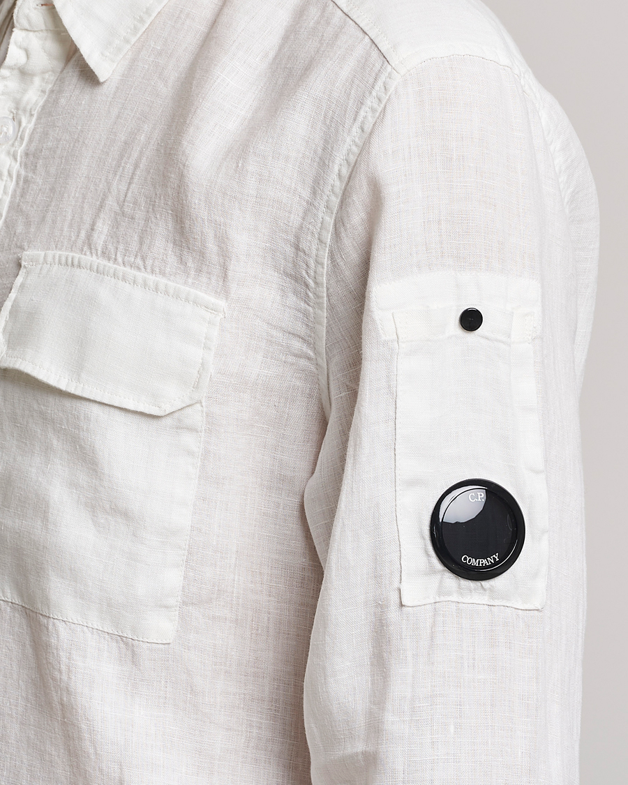 Herren | Hemden | C.P. Company | Long Sleeve Linen Shirt White