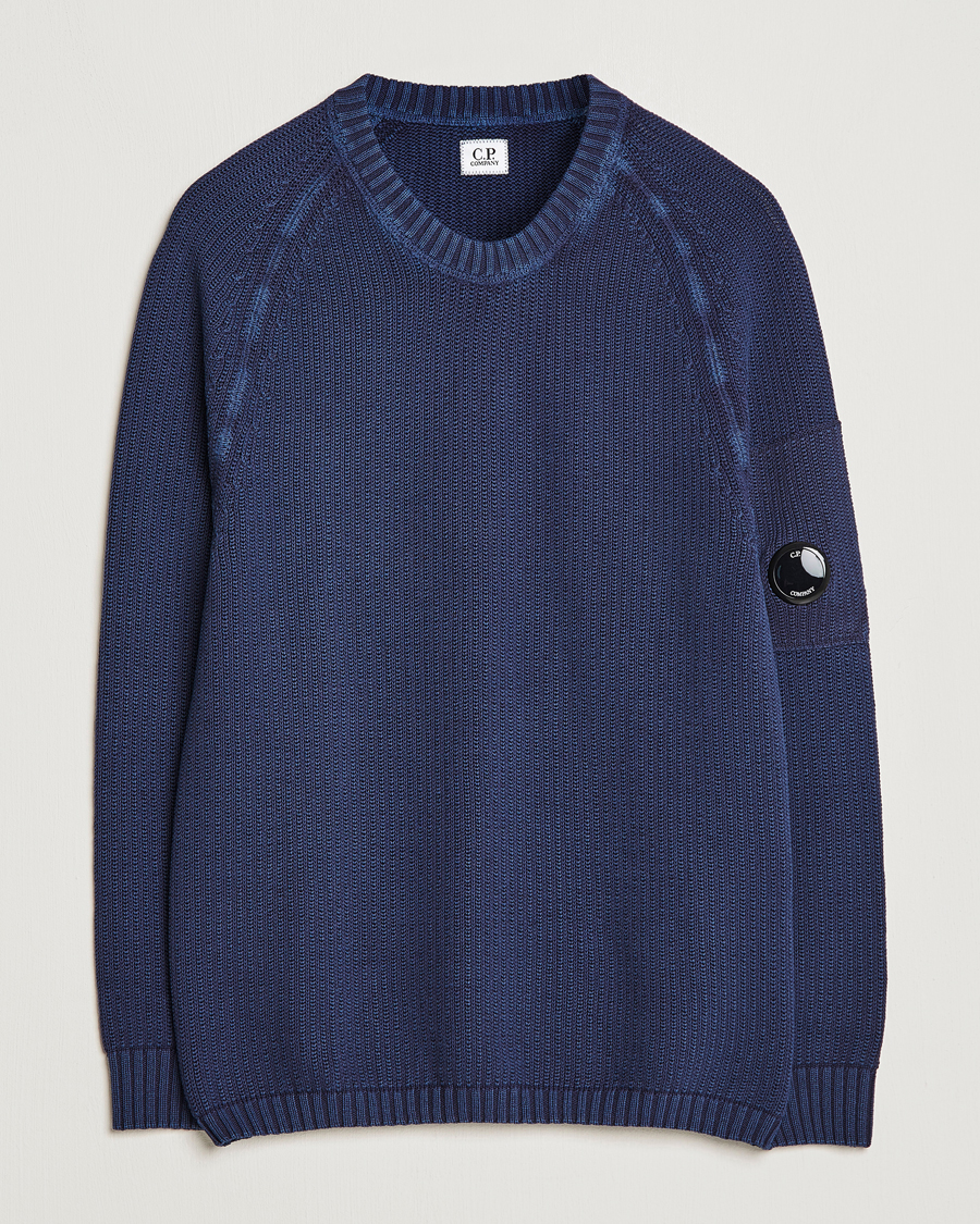 Herren | Pullover | C.P. Company | Cotton Crepe Special Dyed Knitted Crewneck Navy