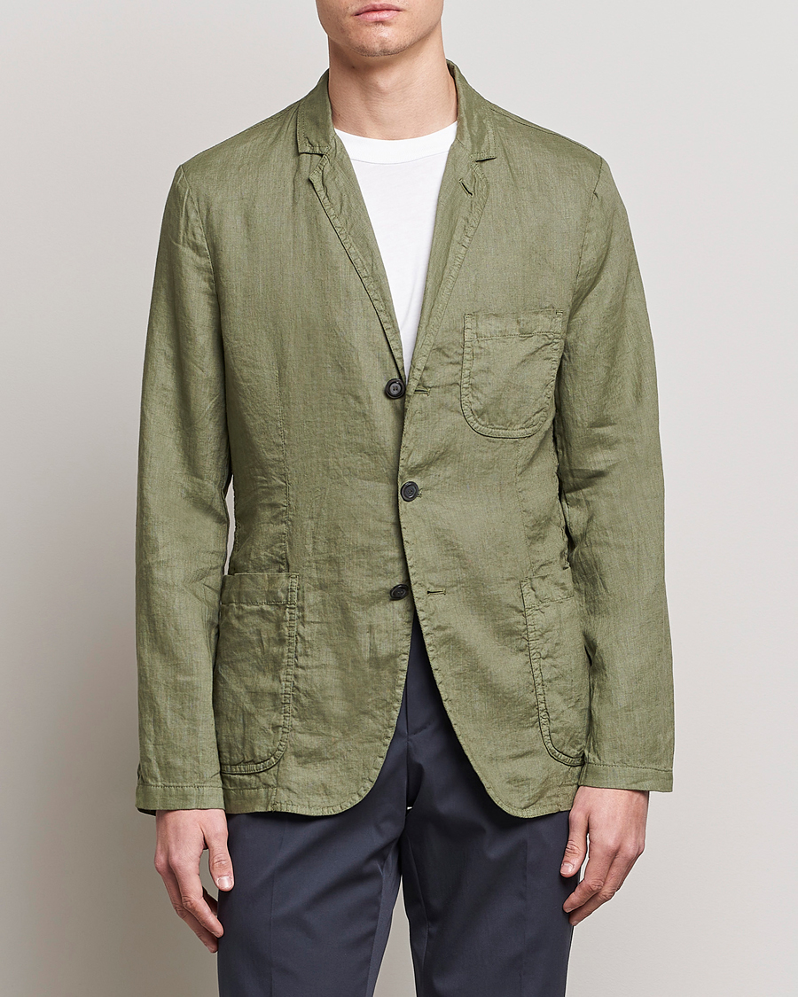 Herren | Sakkos | Aspesi | Samuraki Linen Blazer Army Green