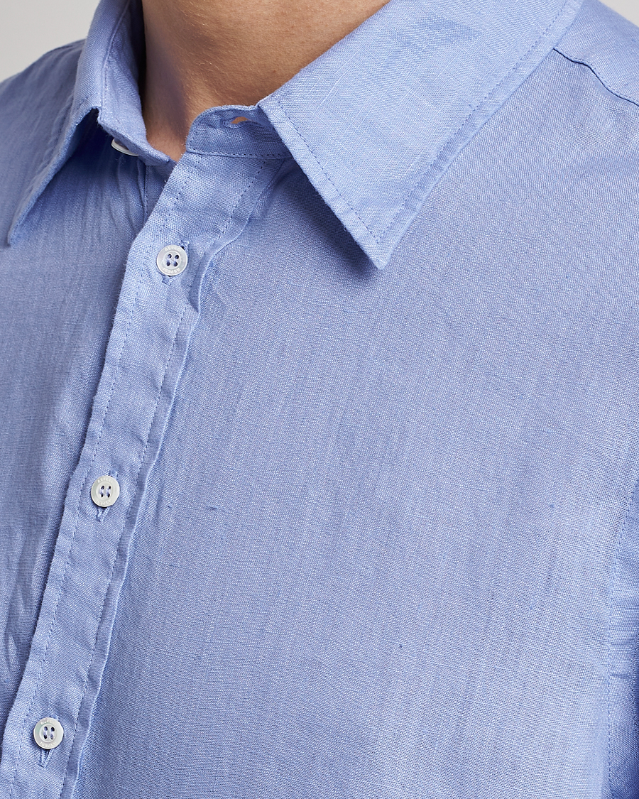 Herren | Hemden | Aspesi | Linen Popover Shirt Light Blue