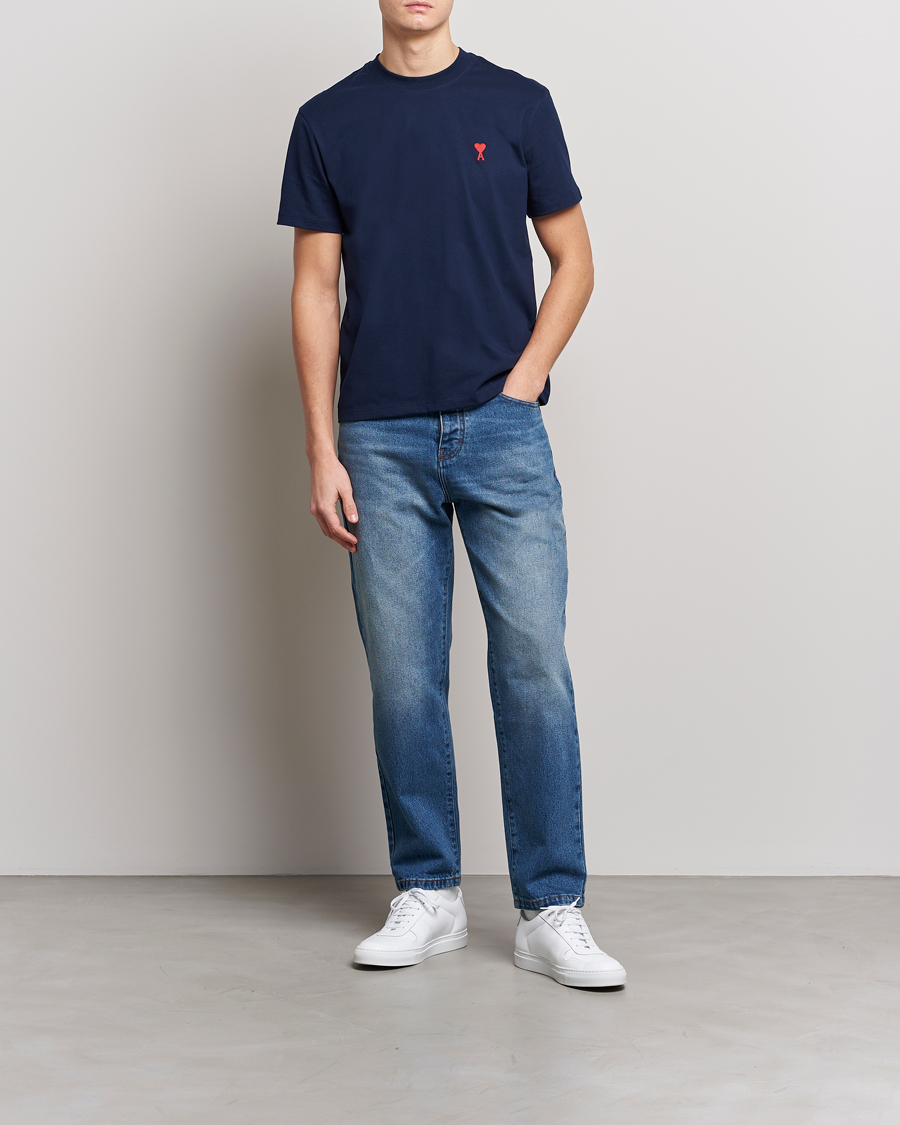 Herren | T-Shirts | AMI | Heart Logo T-Shirt Navy