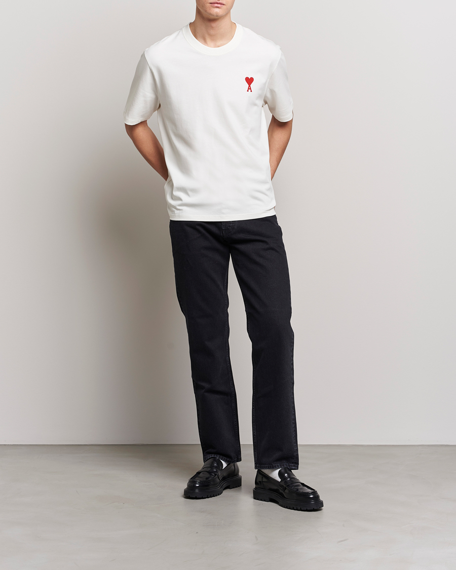 Herren | T-Shirts | AMI | Big Heart Short Sleeve T-Shirt Natural White