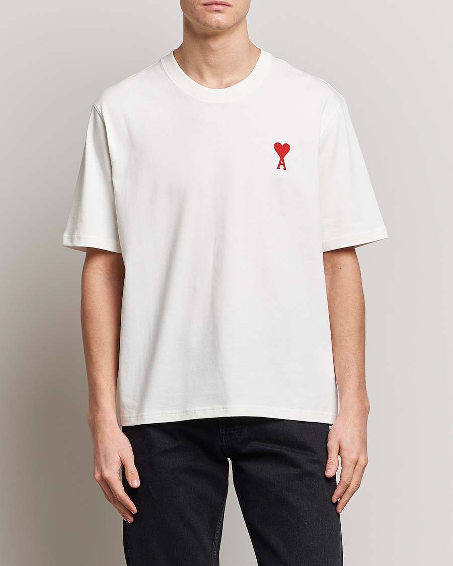 Herren | T-Shirts | AMI | Big Heart Short Sleeve T-Shirt Natural White