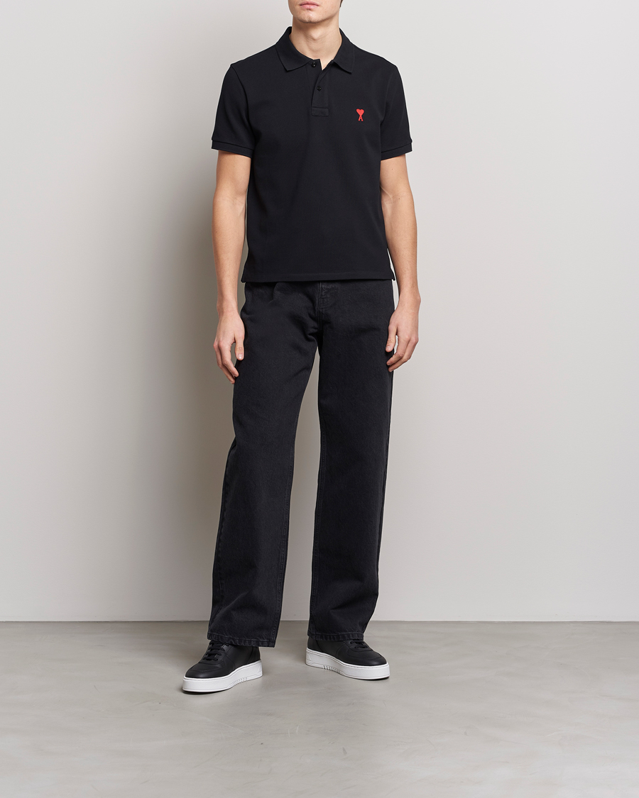 Herren | Poloshirts | AMI | Heart Logo Piquet Polo Black