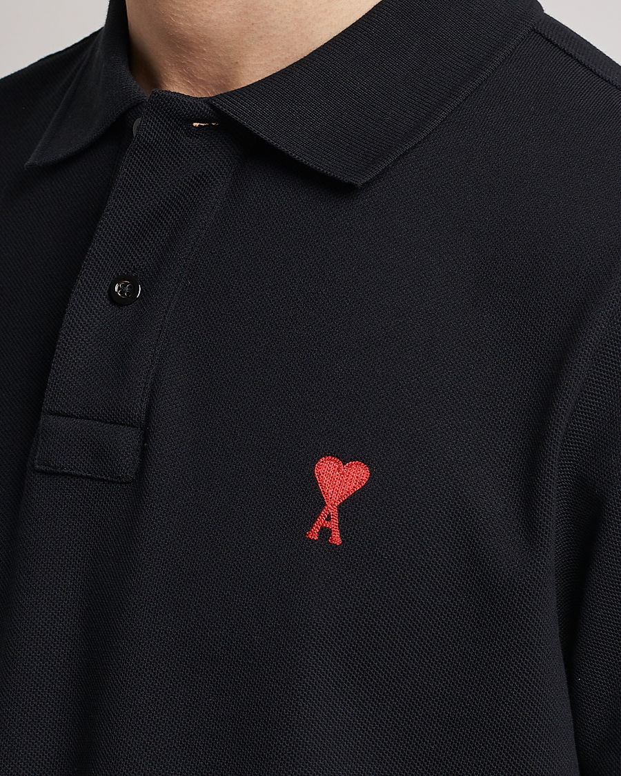 Herren | Poloshirts | AMI | Heart Logo Piquet Polo Black