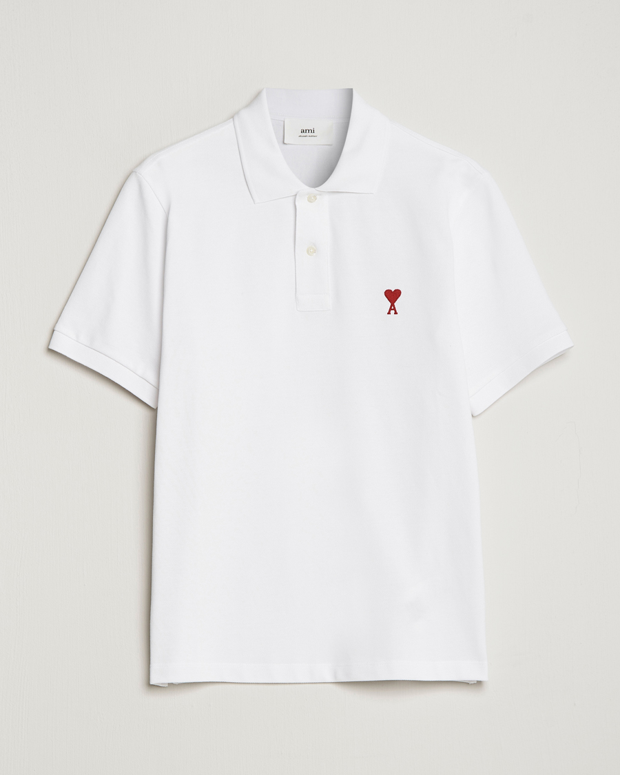 Herren | Poloshirts | AMI | Heart Logo Piquet Polo White